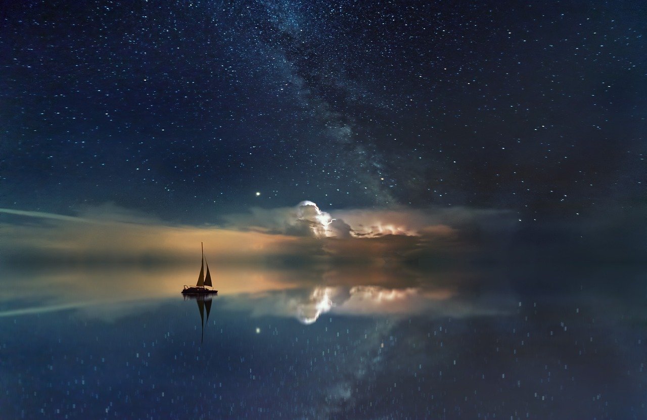 ocean, milky way, boat-3605547.jpg